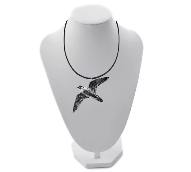 Peregrine Falcon Bird Pendant on a 18 Inch Black or Brown Rope Cord Necklace B35