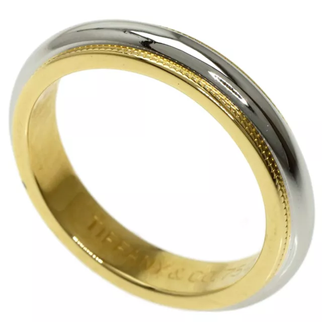 TIFFANY&Co.   Ring Milgrain Platinum PT950 18K Yellow Gold