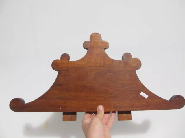 Victorian Carved Wooden Top Antique Old Rococo Leaf Pediment Wood Mount 22"W