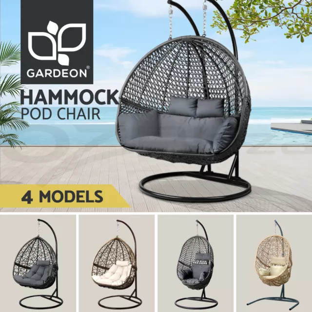 Gardeon Egg Swing Chair with Stand Outdoor Furniture Lounge Wicker 1/2 Person