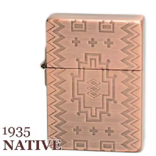 Zippo Oil Lighter 1935 Replica Indian Native Copper Etching 1201S735 2