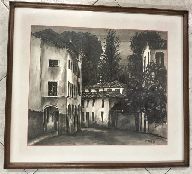 ZANCANARO TONO (Padova, 1906 - 1985) Via Sant'Eufemia Padova 50 x 40 china 1955