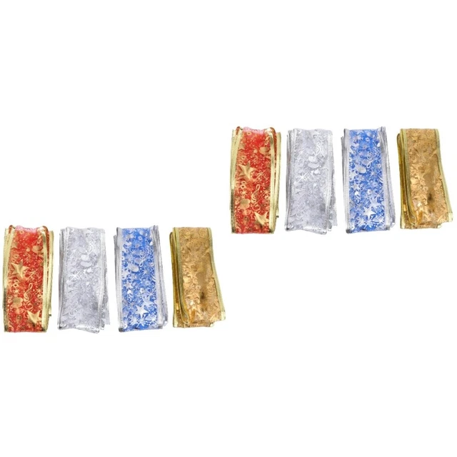 8 rollen von Weihnachten Satin Organza Band Ripsband Band Bogen Baum Topper