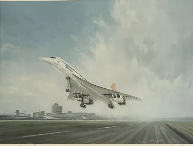 Gerald Coulson ‘Concorde Taking Off’ Print Signed By Pilot, Brian Trubshaw