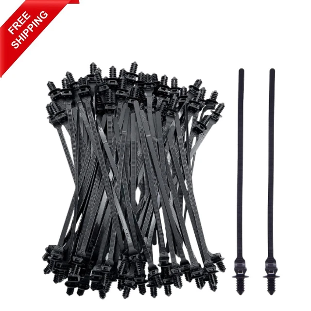 80 Pack Nylon Push Mount Cable Zip Tie 8.3 0.18 Heavy Duty Nylon Push Mount Self