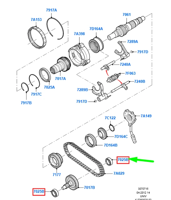 FORD RANGER T6 MK1 Transfer Drive Shaft Bushing Bearing 1720710 NEW