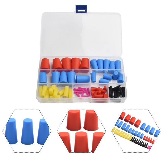 QUARKZMAN 28Pz Tappi in Silicone, Tappi in Gomma in Silicone Tappo Fori 2.5-3mm, Tappi Copriforo per Tubi Metallici, Tappo in Gomma da Laboratorio Mobili, Nero
