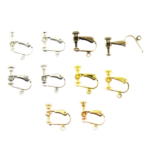 10 Stück Metall Ohrring Konverter Klemmen zum Aufschrauben von Ohrclips