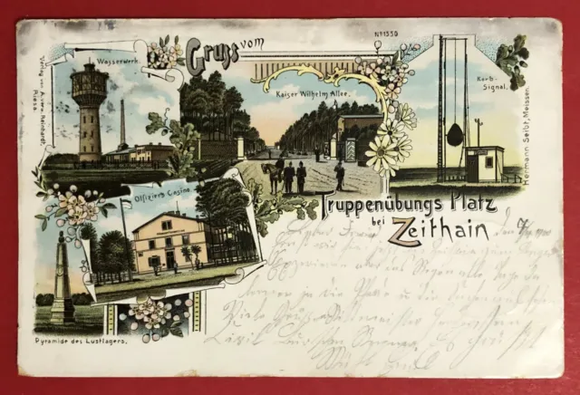 Litho AK ZEITHAIN 1900 Truppenübungsplatz mit Wasserwerk, Korbsignal  ( 67993