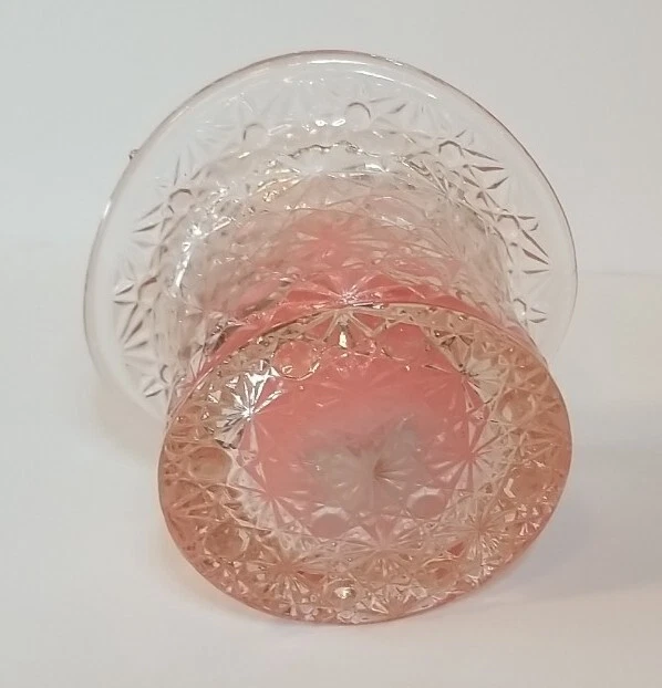 VINTAGE FENTON DEPRESSION Glass Pink Candle Holder with pink candle Not