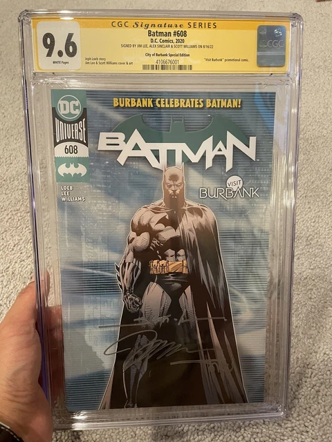 BURBANK BATMAN 608 CGC 9.6 3x Signed Jim Lee & Batman 608 Foil Cgc 9.8! 2 Slabs!
