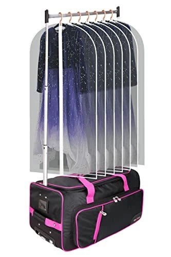 Dance Bag With Garment Rack,23" Dance Costumes Rolling Garment Bags For