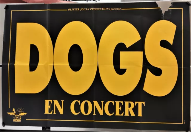 DOGS (Rock) - Affiche Originale concert  Album "Three is a crowd" 1993 120x77cm