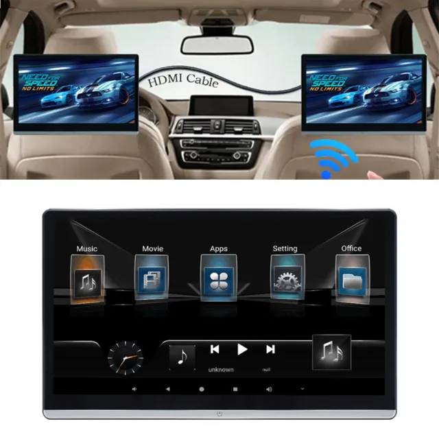 14'' Car Rear Headrest TV Monitor 2+32GB WIFI Bluetooth Rotatable Screen Player