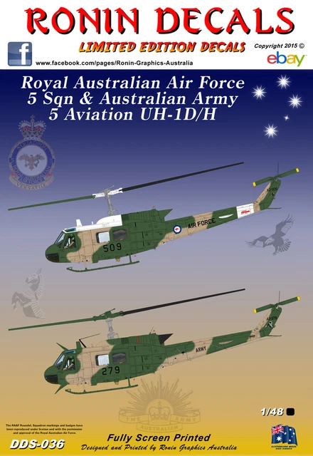 Hi Resolution Raaf Decals 1/48 RONIN DECALS RAAF/AAAC UH-1D Huey decals. $15.00 - PicClick AU