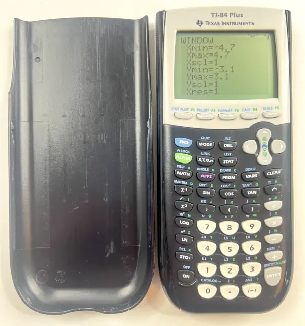 Texas Instruments TI-84 Plus Graphing Calculator w/Cover Black Tested & Working1