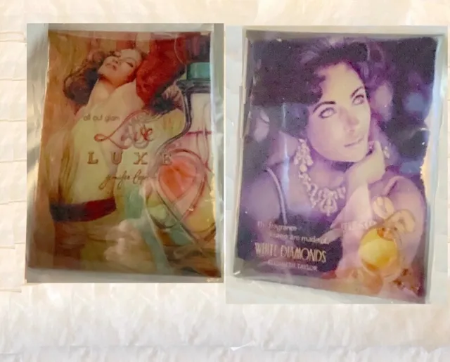 Nifty!  Premium giveaway 2 Lg MAGNETS: JLo LIVE LUXE + Liz Taylor WHITE DIAMONDS