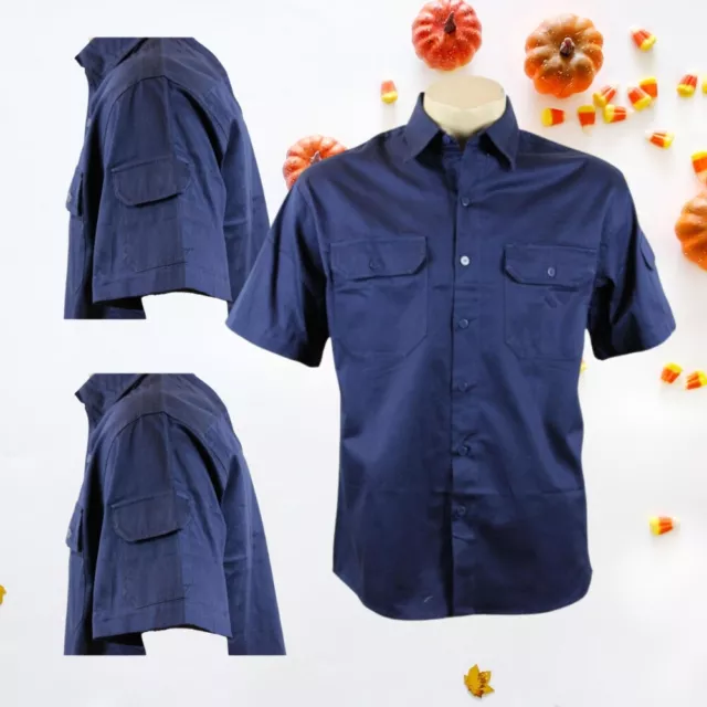 Work Shirt Original Cotton Drill Short Sleeve WorkWear Navy