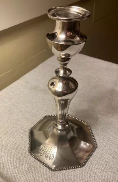 Antique 1872-98 Derby Silver Co. Quadruple Silver-plated Candle Holder  8-1/4”
