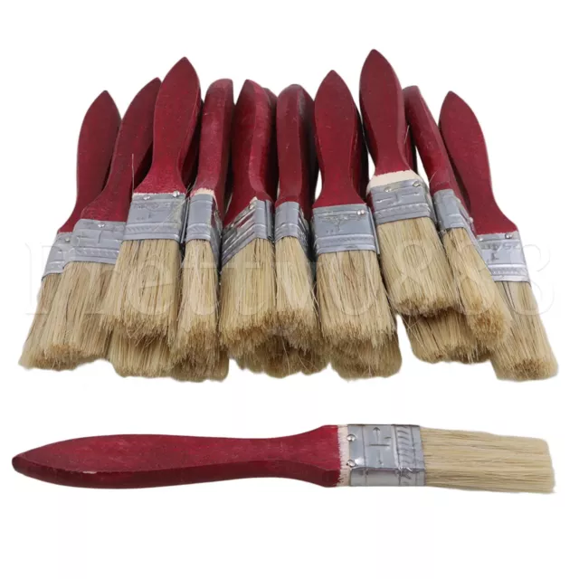 1 inch Cleaning Painting Chip Bristles Brush Set of 20 Red Wood
