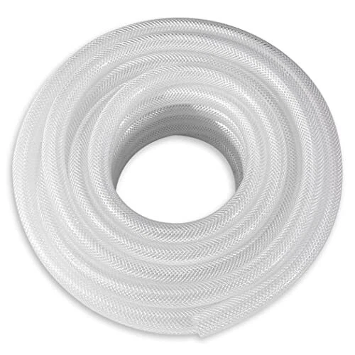 3/4 ID X 50 Ft High Pressure Braided Clear PVC Vinyl Tubing Flexible Vinyl Tube