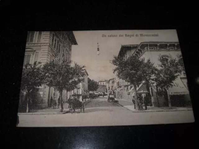 UN SALUTO DAI BAGNI DI MONTECATINI   viaggiata 1909