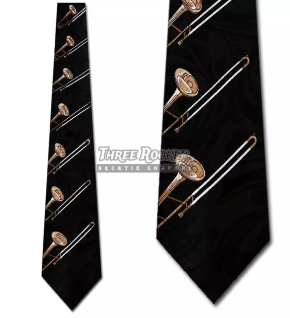 Trombone Tie Musician Neckties Mens Instruments Brass Neck Ties NWT Trombone Tie Musician Neckties Mens Instruments Brass Neck Ties NWT