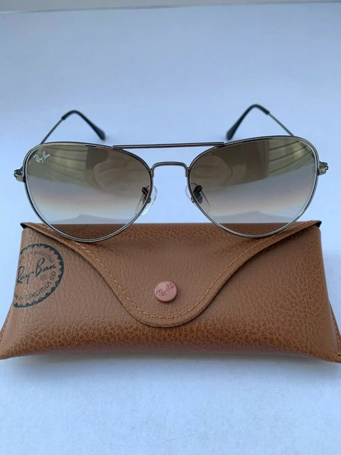 Ray-Ban Aviator Sunglasses 004/51 RB3025 58 Gunmetal Frame & Gradient Brown Lens