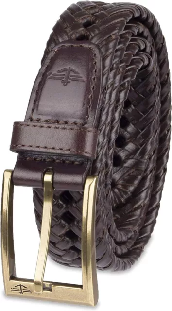 DOCKERS MEN'S LEATHER Braided Casual and Dress Belt,Brown,32 $41.42 ...