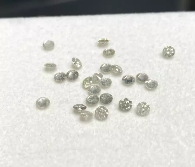 Mini Naturel Diamant 25pc 2.3mm Sel Et Poivre Couleur Rond Plein Diamant