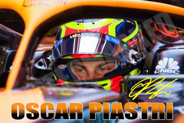 Oscar Piastri Signed F1 12x18 Inch Photograph Poster - McLaren Podium Grand Prix