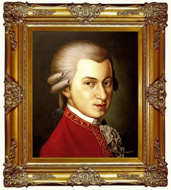 Ölbild Portrait Wolfgang Amadeus Mozart, Barbara Krafft, HANDGEMALT,50x60cm