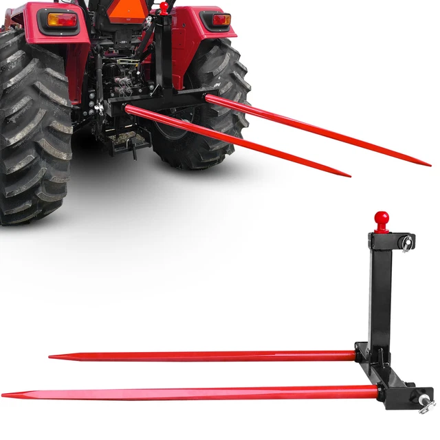 49" 3000 lbs Hay Bale Spear Stabilizers Category 1 Tractor 3 Point Attachment