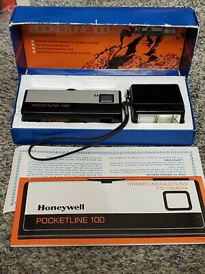 Cámara en caja Honeywell Pocketline 100 con instrucciones de flash fotografía vintage