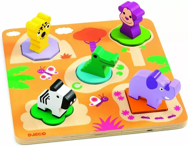 DJECO MATI PUZZLE en Bois Multicolore ( Bébé 1 An 5 Personnage Formes EUR  50,29 - PicClick FR