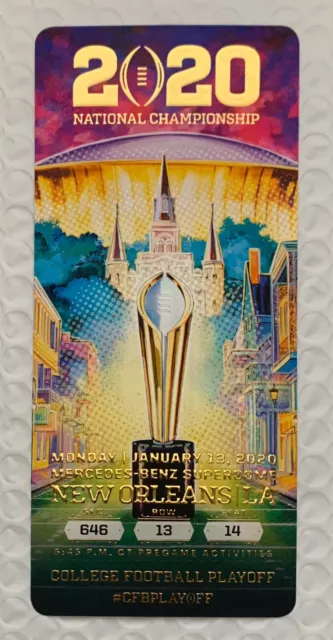 LSU Tigers National Championship 2020 CFP Game Ticket Stub 2019 Champs Burrow 🐅