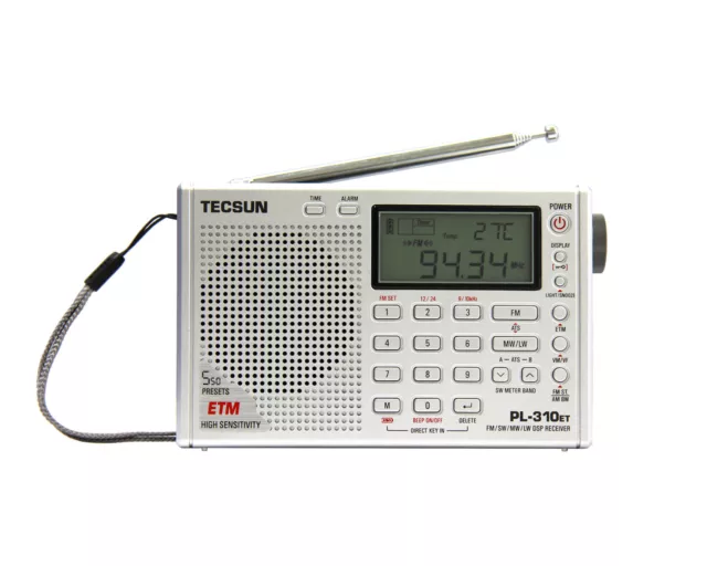 TECSUN PL-310ET (Silver Color) PLL DSP Multi Band Radio ENGLISH VERSION