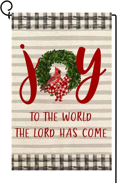 Baccessor Christmas Joy Garden Flag Cardinal Yard Flag Double Sized Burlap Wi