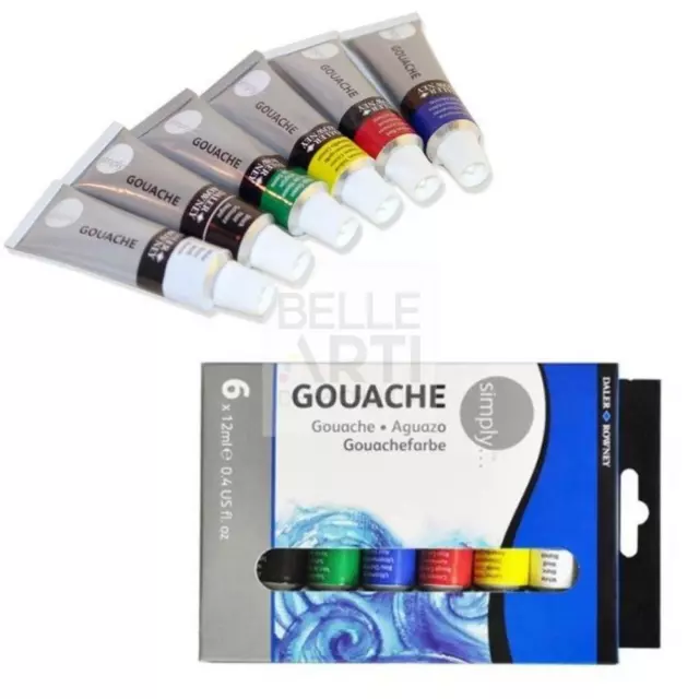 Confezione Colori A Tempera Gouache Serie Simply Tubo Da 12 Ml. Pz. 6