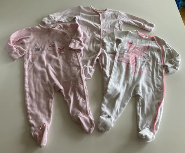 Baby Girls Next Sleepsuits Size 3-6 Months