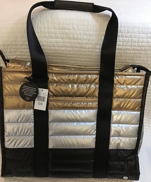 Samantha Brown To Go Tote And Crossbody 2 Piece Set Metallic Color Block 2
