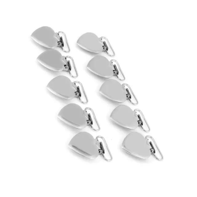 10 soportes de clip de chupete de corazón de metal para accesorios de chupete hágalo usted mismo 2