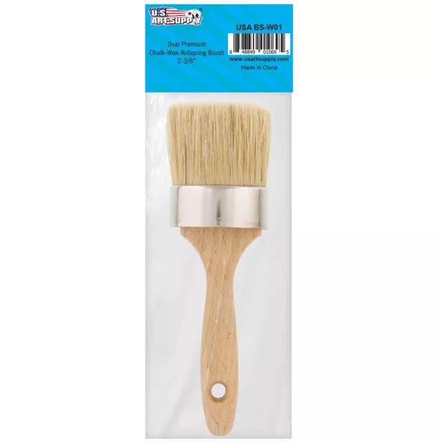 2-1/8" Dia Round Bristle Chalk Oil Painting Wax Brush for Dressers, and Cabinets