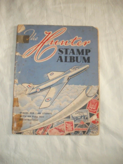Vintage The Hunter Stamp Album Some Stamps from 1956