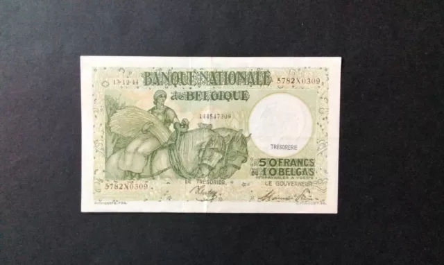 Billet De 50fr Belge En Très Bon État 《 1944 》