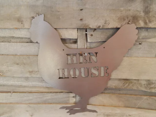 Hen House Sign, Coop Decor, Metal Art, Country Decor, Rooster, Chicken, S1061