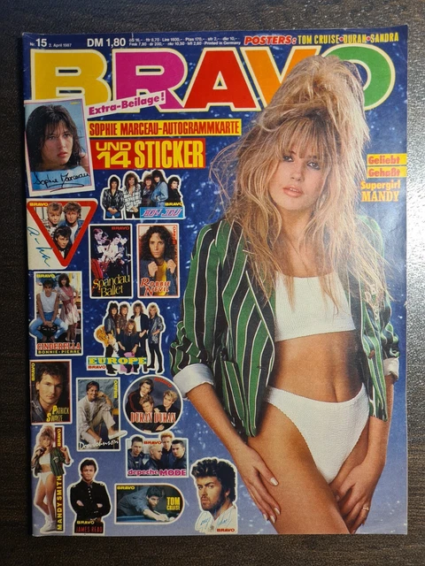 BRAVO 15/1987 Heft -Billy Idol,Spandau Ballet, Mandy Smith, Cyndi Lauper, A-Ha -