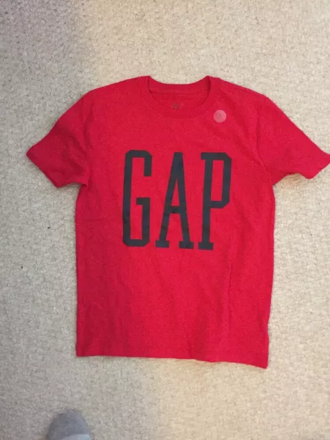 NWT Gap Kids Boys T-shirt Red GAP Graphic Short Sleeve Crew Neck Cotton- Size L