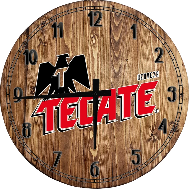 Large Wall Clock Tecate Mexican Beer Bar Sign
