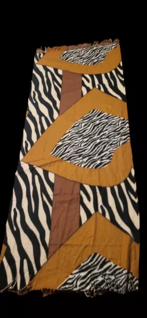 Womens LARGE 27"X75" SCARF, SHAW, WRAP. Animal Print